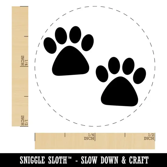 Paw Prints Pair Dog Cat Chicken Egg Rubber Stamp {1}