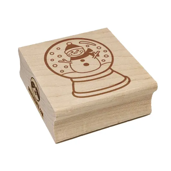 Snow Globe with Snowman Scene Winter Square Rubber Stamp for Stamping Crafting {7}
