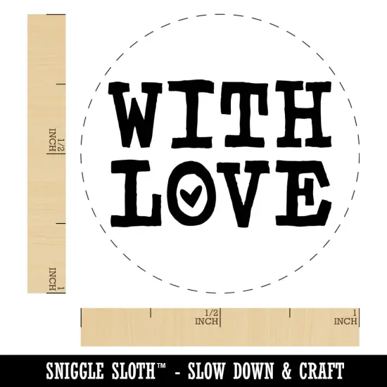 With Love Heart Fun Text Rubber Stamp for Stamping Crafting Planners {1}
