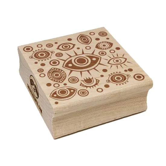 Nazar Evil Eye Hamsa Curse Protection Symbol Square Rubber Stamp for Stamping Crafting {7}