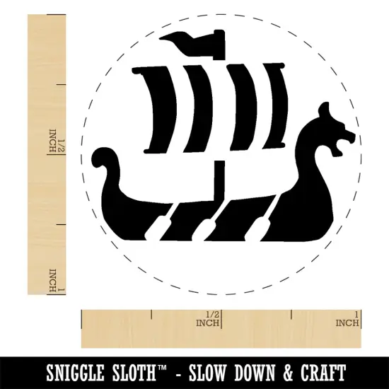 Viking Dragon Headed Longboat Ship with Sails Rubber Stamp for Stamping Crafting Planners {1}