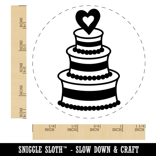 Wedding Cake with Heart Rubber Stamp for Stamping Crafting Planners {1}