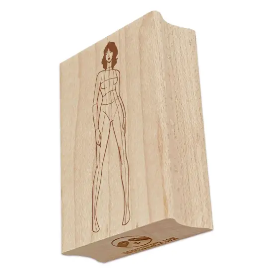 Fashion Illustration Croquis Template Rectangle Rubber Stamp for Stamping Crafting {2}