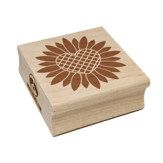 Geometric Heart Sunflower Square Rubber Stamp for Stamping Crafting {7}