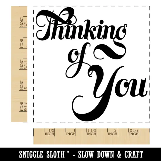 Thinking of You Elegant Text Square Rubber Stamp for Stamping Crafting {1}