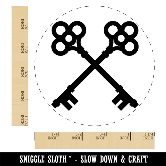 Two Crossed Keys Rubber Stamp for Stamping Crafting Planners {1}