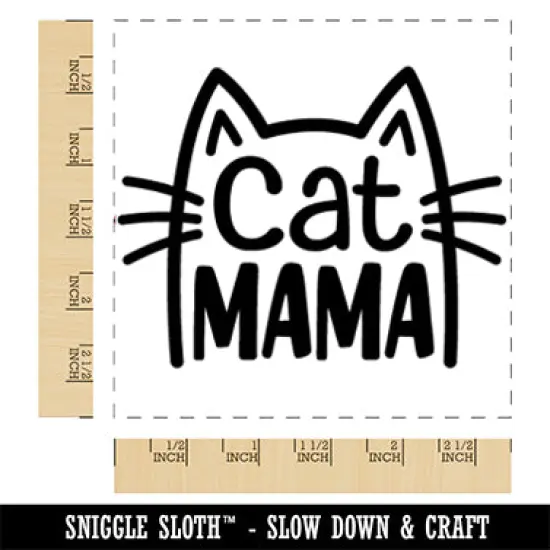 Cat Mama Mom Square Rubber Stamp for Stamping Crafting {1}