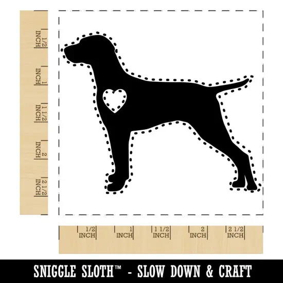 Hungarian Vizsla Dog with Heart Square Rubber Stamp for Stamping Crafting {1}