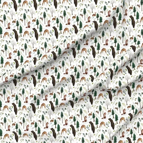 Various Fabrics by the Yard or Fat Quarter Woodland Animals Forest Deer Trees Bunny Bear Nursery Custom Printed Fabric by Spoonflower {6}