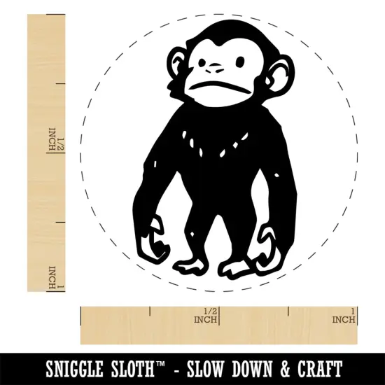 Standing Stoic Chimpanzee Ape Monkey Rubber Stamp for Stamping Crafting Planners {1}