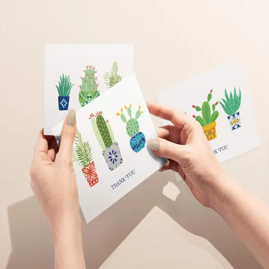 Succulent Thank You Card Set | All-Occasion Assorted Thank You Notes With Envelopes | 12, 24, 48, 96 {5}