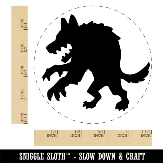 Werewolf Monster Wolf Man Silhouette Halloween Rubber Stamp for Stamping Crafting Planners {1}