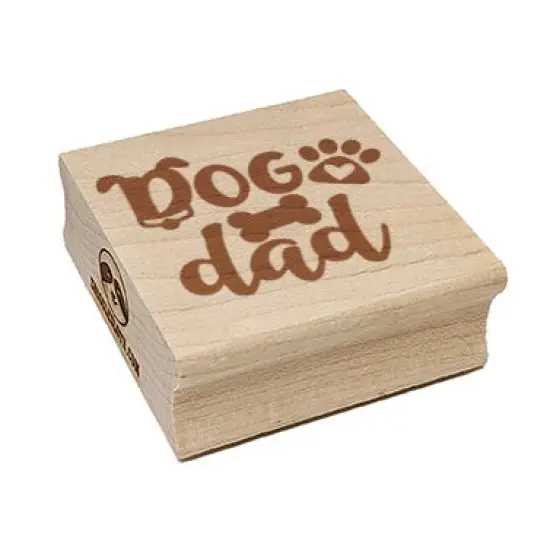 Dog Dad Paw Print Square Rubber Stamp for Stamping Crafting {7}