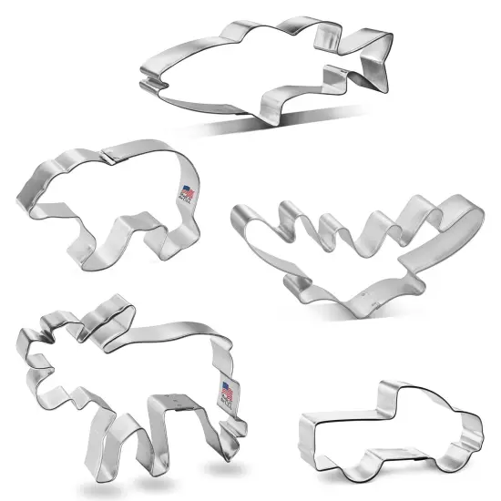 CookieCutter.com Father's Day, Hunting, Outdoorsman 5 Pc Set, 4 - 5.5 in, Tin Plate Steel, USA {4}