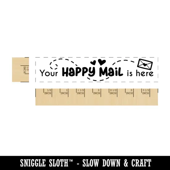 Your Happy Mail is Here Envelope with Heart Rectangle Rubber Stamp for Stamping Crafting {1}