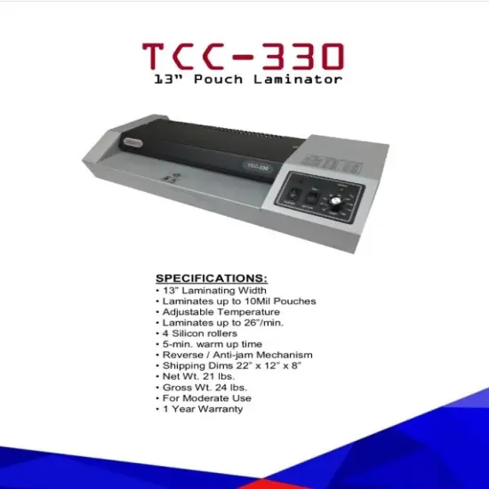TCC 330 13" Hot & Cold Pouch Laminator Laminating Machine 110 Volt {5}