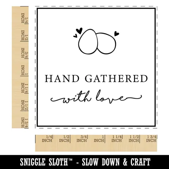 Sweet Hand Gathered with Love Chicken Goose Duck Quail Eggs Square Rubber Stamp for Stamping Crafting {1}