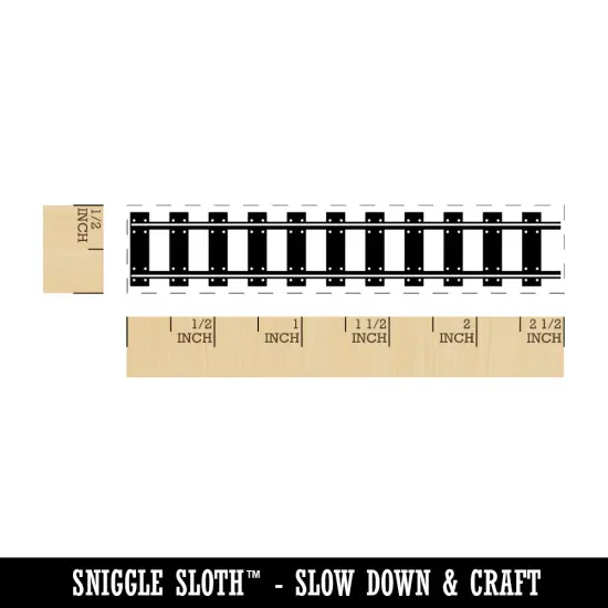 Railroad Train Track for Locomotive Transportation Rectangle Rubber Stamp for Stamping Crafting {1}