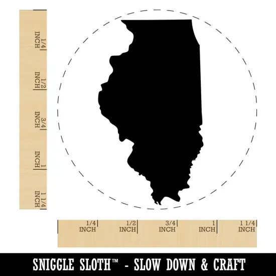 Illinois State Silhouette Rubber Stamp for Stamping Crafting Planners {1}