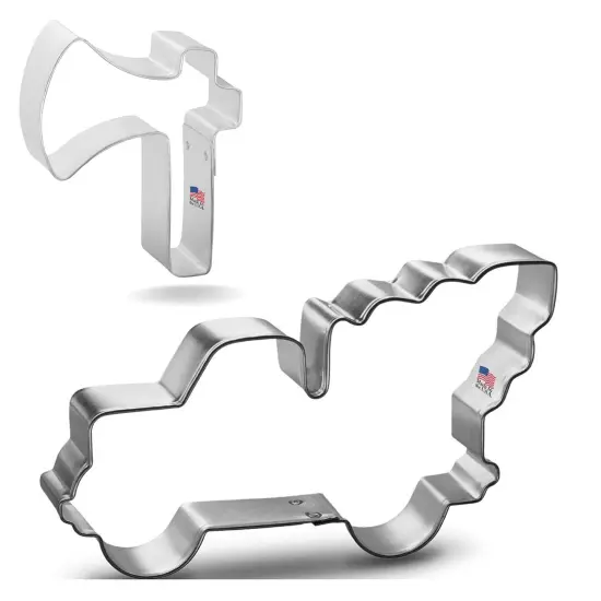 CookieCutter.Com Mom, We Got A Tree! Cookie Cutter Set - 2 Pieces - 5 in Truck with Tree, 2.25 in Axe {3}