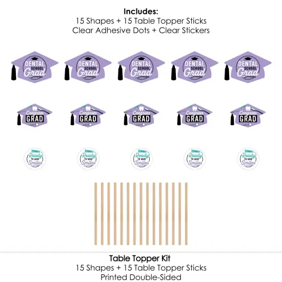 Big Dot of Happiness Dental School Grad - Dentistry and Hygienist Graduation Party Centerpiece Sticks - Table Toppers - Set of 15 {7}