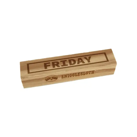 Day of Week Friday Bold Line Border Rectangle Rubber Stamp for Stamping Crafting {7}