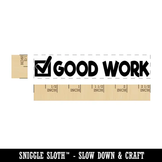 Good Work with Checkmark Teacher School Rectangle Rubber Stamp for Stamping Crafting {1}
