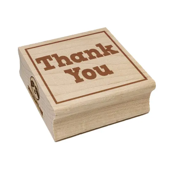 Thank You in Box Square Rubber Stamp for Stamping Crafting {1}