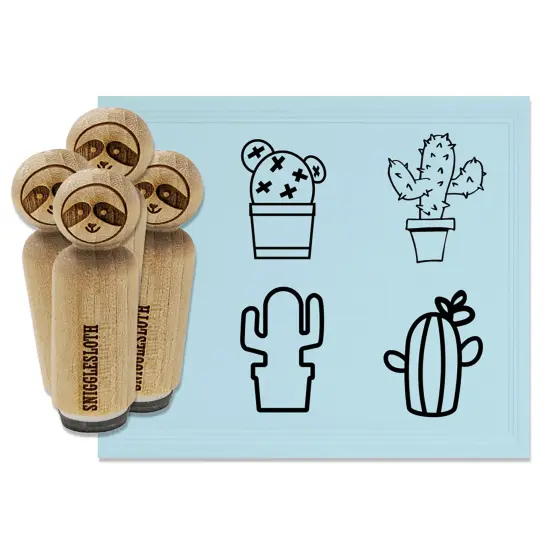 Cactus Cacti Prickly Succulent in Pot Flower Rubber Stamp Set for Stamping Crafting Planners {7}