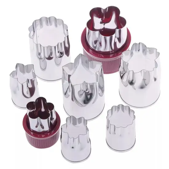 Set of 8 Pcs Stainless Steel Flower Shape Rice Vegetable Fruit Cutter Mold {1}