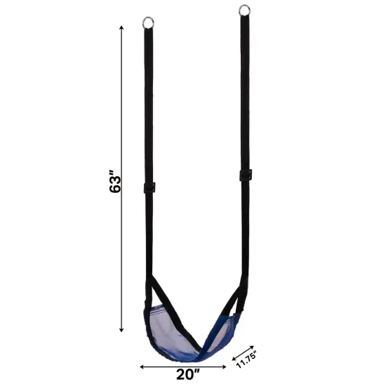 Indoor and Outdoor Patio Playground Kids Fun Hanging Mesh Fabric Tree Swing with Adjustable Strap Blue {6}