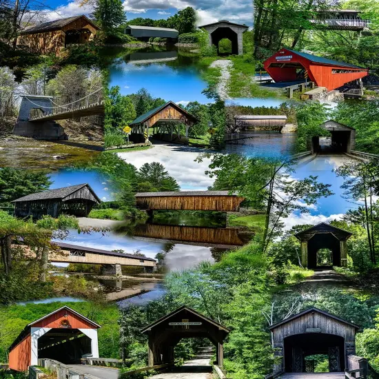 Sunsout Covered Bridges of New England 1000 pc Jigsaw Puzzle 64001 {1}