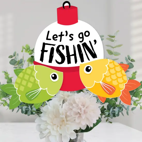 Big Dot of Happiness Let's Go Fishing - Fish Themed Birthday Party or Baby Shower Centerpiece Sticks - Table Toppers - Set of 15 {1}