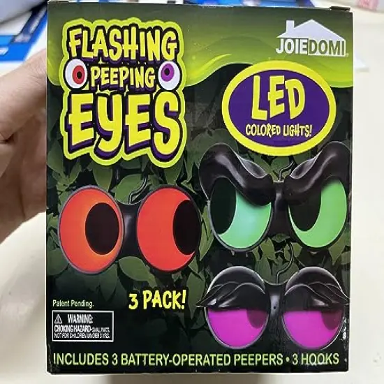 Joiedomi Halloween Flashing Peeping Eyes Lights Animated (3 Pack); Dark Activite, Halloween Light Decorations, Outdoor Lawn Decor {6}