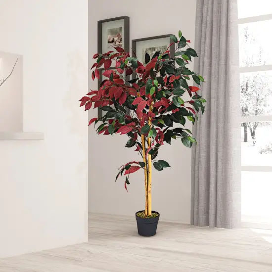 4-Feet Artificial Capensia Bush Indoor-Outdoor Leaves {6}