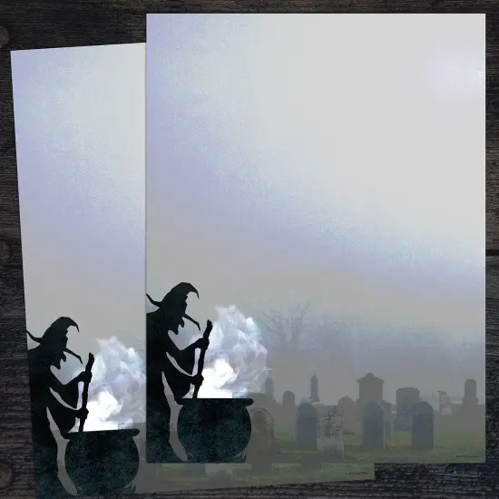 Great Papers! Eerie Graveyard Witch Letterhead, for Invitations, Announcements and Personal Messages, Printer Friendly 8.5" x 11", 50 Pack (2023039) {2}