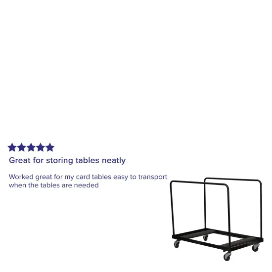 Emma and Oliver Folding Table Dolly for Round Folding Tables Black {3}
