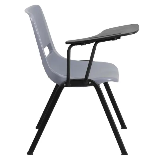 Emma and Oliver Ergonomic Shell Chair with Right Handed Flip-Up Tablet - Tablet Arm Desk Gray {6}