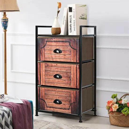 3-Layers Fabric Dresser with Fabric Drawers and Steel Frame {6}