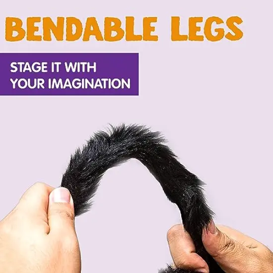 JOYIN 6.4ft Halloween Hairy Spider Outdoor Decorations,Light-up LED Eyes Scary Giant Spider Fake Large Spider Hairy Spider Props for Halloween Yard Decorations Party Outdoor and Outdoor Decor, Black {6}