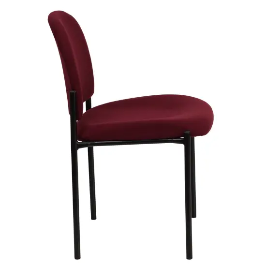 Emma and Oliver Comfort Stackable Steel Side Reception Chair Burgundy Fabric {5}
