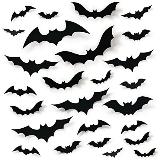 68 Pieces Bat Wall Decor, Halloween Bats Decorations 3D Bats Wall Decor Realistic PVC Bats Stickers for Outdoor DIY Home Decor Party Supplies {1}