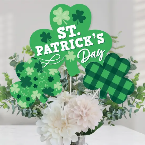 Big Dot of Happiness Shamrock St. Patrick's Day - Saint Paddy's Day Party Centerpiece Sticks - Table Toppers - Set of 15 {1}