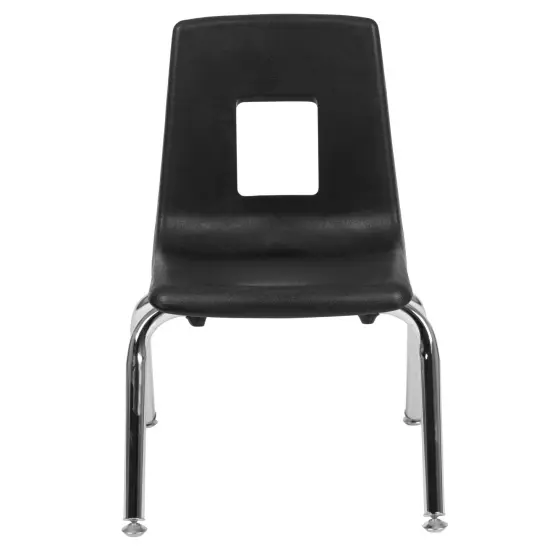 Emma and Oliver Student Stack School Chair - 12-inch Black {5}