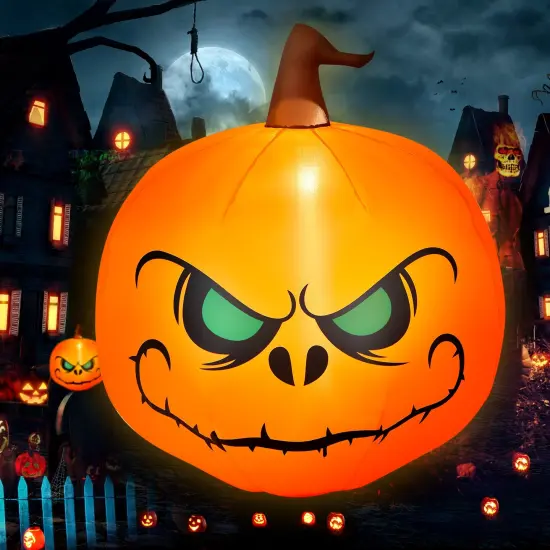 4 Feet Halloween Inflatable Pumpkin with Build-in LED Light {2}