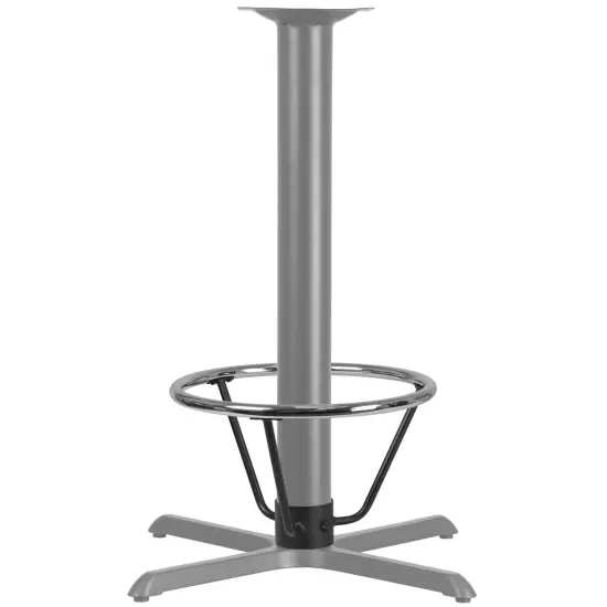 Emma and Oliver Bar Height Table Base Foot Ring with 4.25'' Column Ring - 19.5'' Diameter Silver {3}