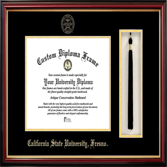 Cal State Fresno 11w x 8.5h Tassel Box and Diploma Frame {1}
