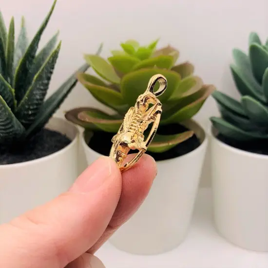 1, 4 or 20 Pieces: Gold Satanic Baphomet Pentagram Charms {4}