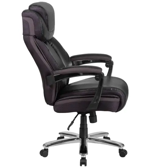 Emma and Oliver 500 lb. Big & Tall Height Adjustable Headrest Swivel Ergonomic Office Chair Black {5}