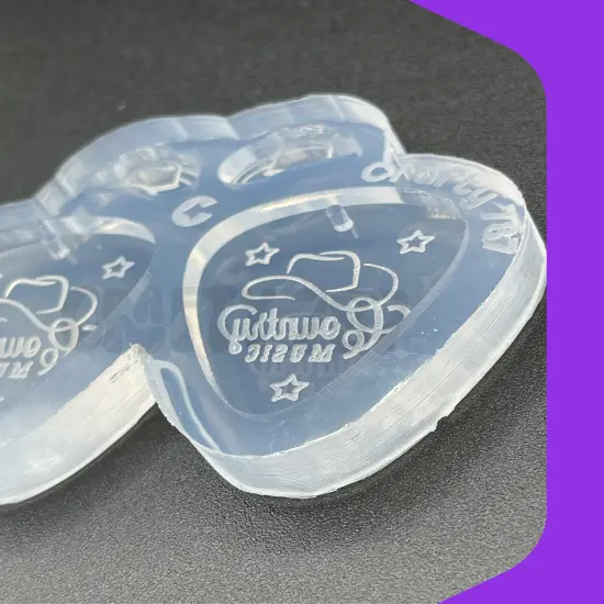 Guitar Pick Dangle Earring Resin Silicone Mold (d13) {2}